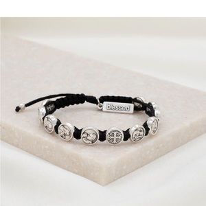 Silver saints bracelet